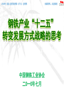 钢铁产业“十二五”发展转变发展方式战略的思考