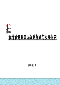 长城润滑油战略规划及发展咨询报告