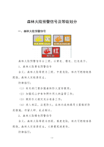 森林火险预警信号及等级划分