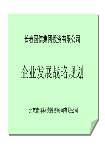 长春国信集团-企业发展战略规划