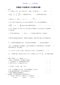 苏教版小升初数学模拟试卷及答案