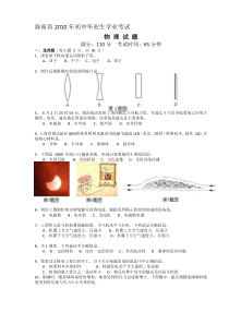 2010年海南中考物理试卷及答案