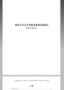 集团公司五年战略发展规划