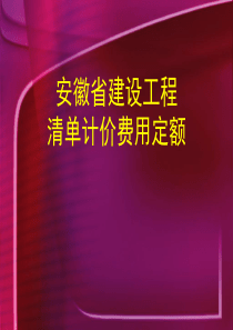 9―安徽省建设工程清单计价费用定额