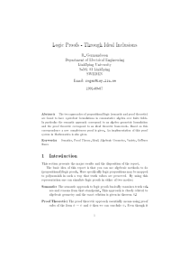 Logic Proofs- Through Ideal Inclusions