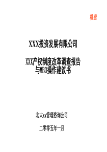 2013某产权制度改革调查报告与MBO操作建议书