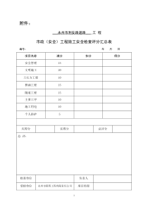 《市政(公路)工程施工安全检查表》