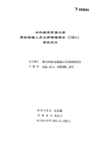 鲁中冶金矿业集团公司发展战略研究