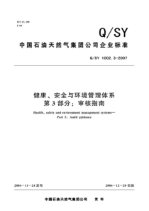 QSY100232007健康安全与环境管理体系第3部分审核指南