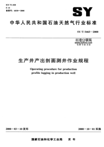 SYT54652000生产井产出剖面测井作业规程