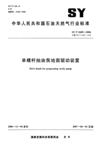 SYT56892006单螺杆抽油泵地面驱动装置