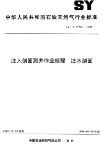 SYT577611995注入剖面测井作业规程注水剖面