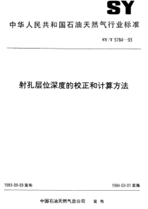 SYT578493射孔层位深度的校正和计算方法