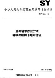 SYT592493油井堵水作业方法裸眼井机械卡堵水作业