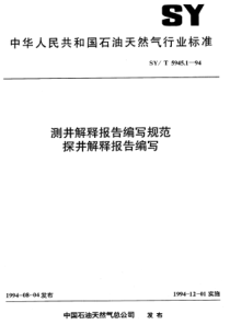 SYT5945194测井解释报告编写规范探井解释报告编写