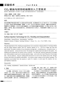 CO2驱油与封存的地面注入工艺技术