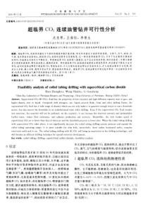 超临界CO2连续油管钻井可行性分析