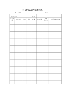 XX公司供应商质量档案