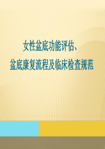 妇女盆底功能评估,盆底康复流程及临床检查规范