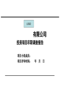 投资项目尽职调查报告模板