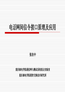 电话网间信令接口原理及应用