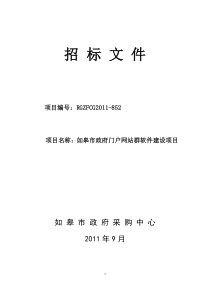 政府门户网站群建设项目招标文件