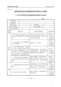 特种设备现场安全监督检查项目要求及记录表