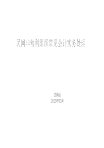 民间非营利组织常见会计实务处理