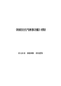 河南安全生产条例修订初稿对照表