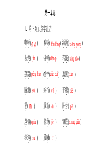 2016年中考语文复习课件：考点集训6   九年级下册单元字词闯关