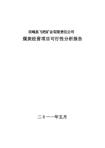 煤炭经营项目可行性报告