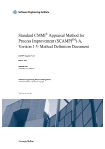 Standard CMMI Appraisal Method for Process Improve