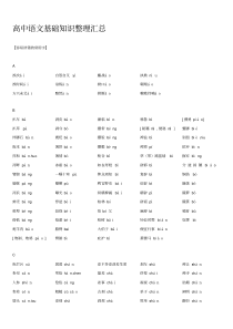 高中语文基础知识吐血整理汇总-绝对有用