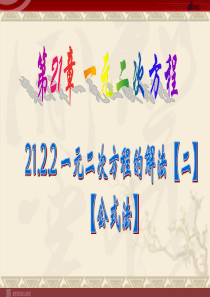 21.2.2   一元二次方程的解法【公式法】