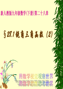 28.1锐角三角函数(2)课件(人教新课标九年级下)