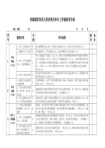 村级组织负责人经济责任审计工作验收标准