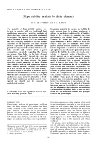 Slope stability analysis by finite elements