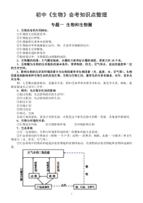 初中生物会考知识点整理