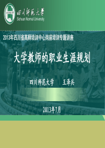 大学教师的职业生涯规划(2013岗前培训)