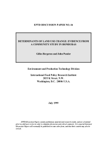 EPTD DISCUSSION PAPER NO. 46 DETERMINANTS OF LAND 