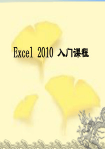 Excel2010基本教程