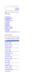 Excel2010工作表函数列表(按分类列出)