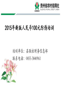 2015年新版100元人民币培训课件 -公众防伪