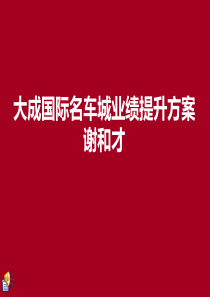 娄底大成国际名车业绩提升方案