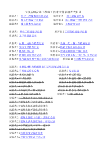 市政基础设施施工工程施工技术文件表格