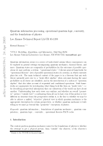 Quantum information processing, operational quantu