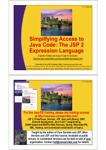 Beginning & Intermediate Servlet & JSP Tutorials-1