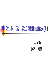 沪教版数学课本课件21[1].6(1)二元二次方程组的解法