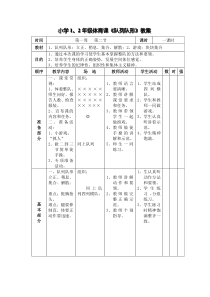 小学1、2年级体育课《队列队形》教案