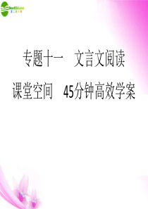 【考前15天每天必练】《名师一号》2011届高考语文三轮总复习 十一文言文阅读重点专题突破课件